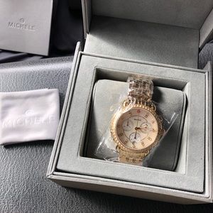 New Women’s Michele Sidney Diamond Gold Watch